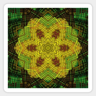 Weave Mandala Yellow Green and Orange Sticker